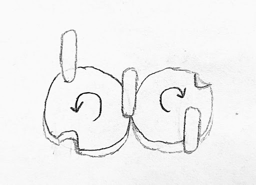 Figure 3: Early Sketch of how the spools of thread move in the robot